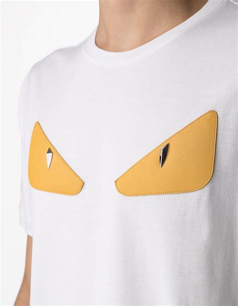 fendi t shirt yellow eyes|tee shirt fendi faux.